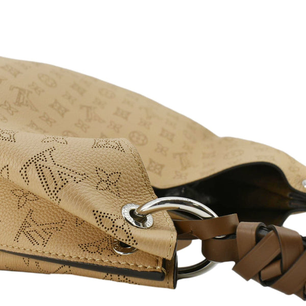 LOUIS VUITTON Carmel Mahina Leather Hobo Bag Beige