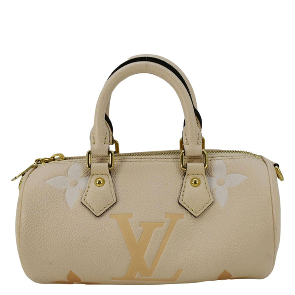 LOUIS VUITTON Papillon BB Monogram Empreinte Leather Shoulder Bag Off White