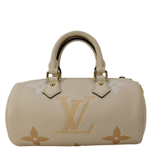 LOUIS VUITTON Papillon BB Monogram Empreinte Leather Shoulder Bag Off White