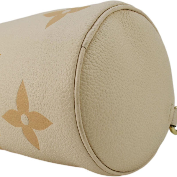 LOUIS VUITTON Papillon BB Monogram Empreinte Leather Shoulder Bag Off White