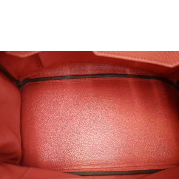 HERMES Birkin 25 Togo Leather Tote Bag Red