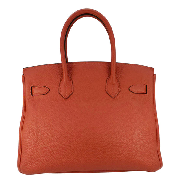 HERMES Birkin 25 Togo Leather Tote Bag Red