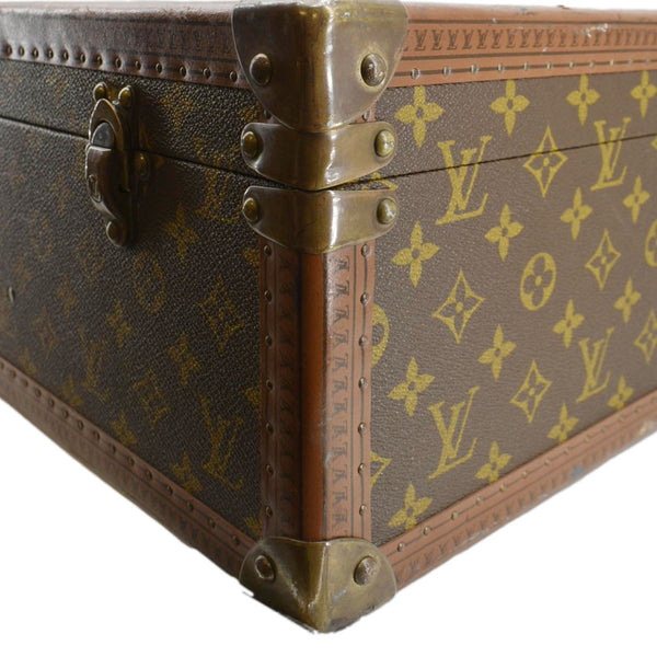 LOUIS VUITTON Bisten Vintage Monogram Canvas Travel Suitcase Bag Brown