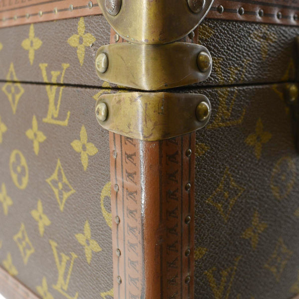 LOUIS VUITTON Bisten Vintage Monogram Canvas Travel Suitcase Bag Brown