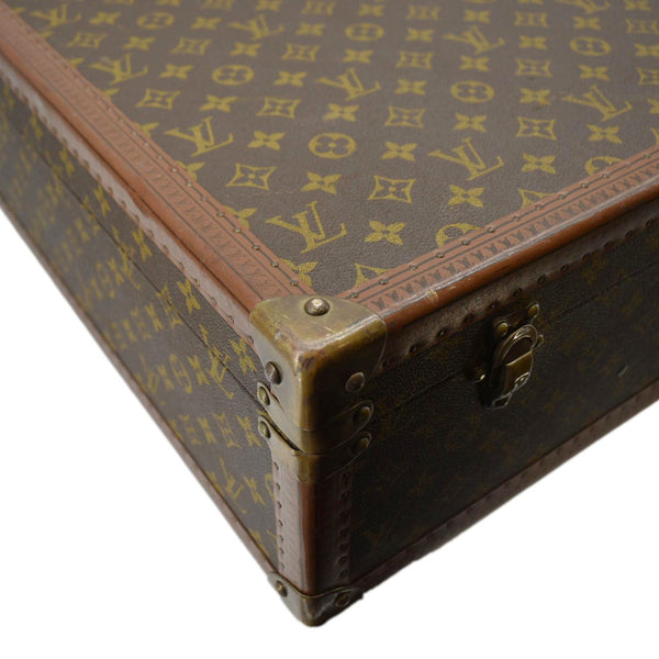 LOUIS VUITTON Bisten Vintage Monogram Canvas Travel Suitcase Bag Brown