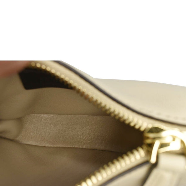 FENDI FendiGraphy Mini Smooth Leather Hobo Bag Cream