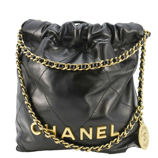 CHANEL 22 Small Quilted Leather Hobo Bag Black