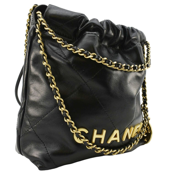 CHANEL 22 Small Quilted Leather Hobo Bag Black