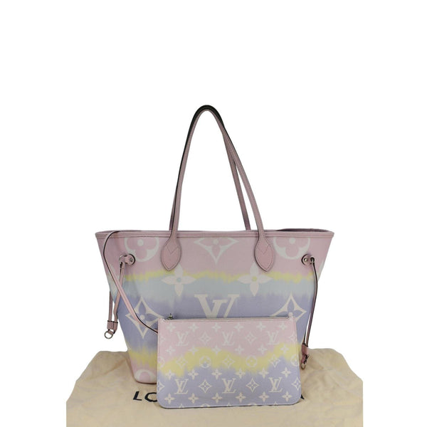 LOUIS VUITTON Neverfull Escale MM Pastel Monogram Giant Canvas Shoulder Bag Multicolor