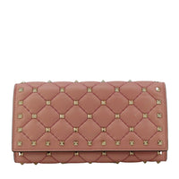 VALENTINO Garavani Rockstud Spike Leather Wallet Dusty Pink