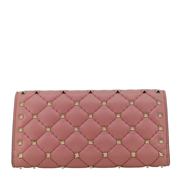 VALENTINO Garavani Rockstud Spike Leather Wallet Dusty Pink