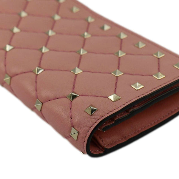 VALENTINO Garavani Rockstud Spike Leather Wallet Dusty Pink