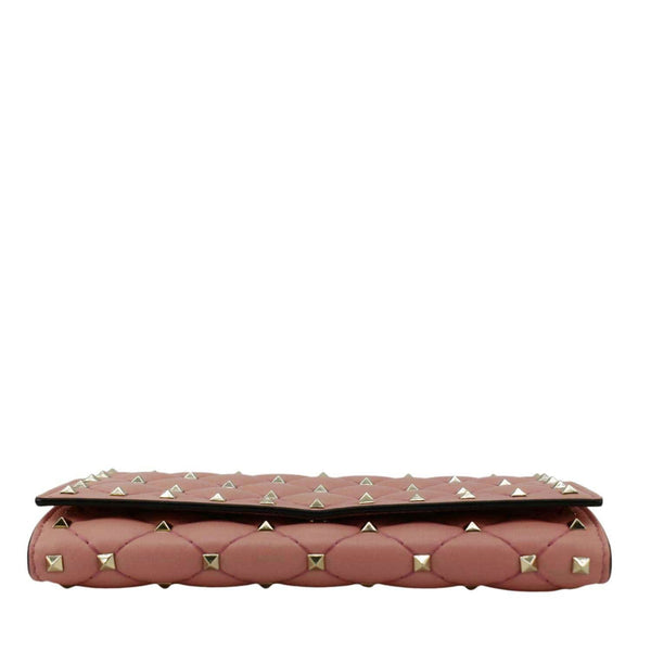 VALENTINO Garavani Rockstud Spike Leather Wallet Dusty Pink