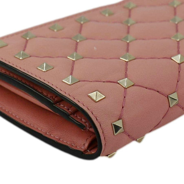 VALENTINO Garavani Rockstud Spike Leather Wallet Dusty Pink