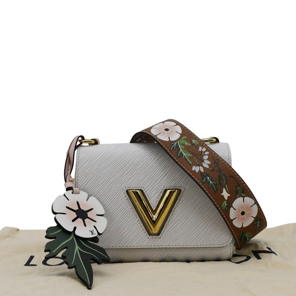 LOUIS VUITTON Twist PM Asnieres Flowers Epi Leather Crossbody Bag White