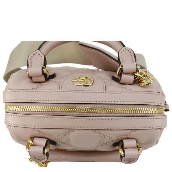 GUCCI Mini Matelasse Calfskin Leather Bowler Bag Pink 702251