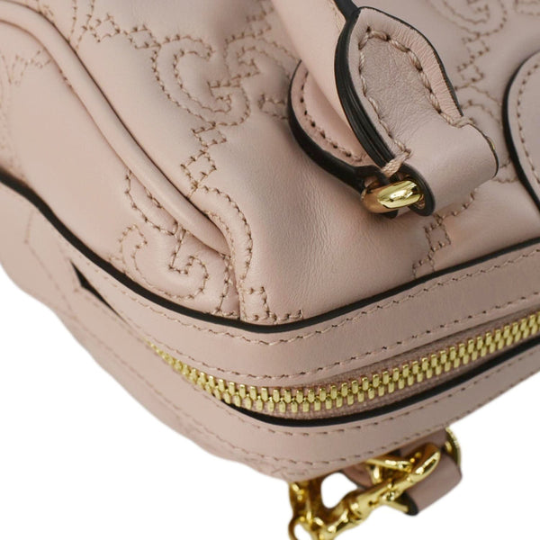 GUCCI Mini Matelasse Calfskin Leather Bowler Bag Pink 702251