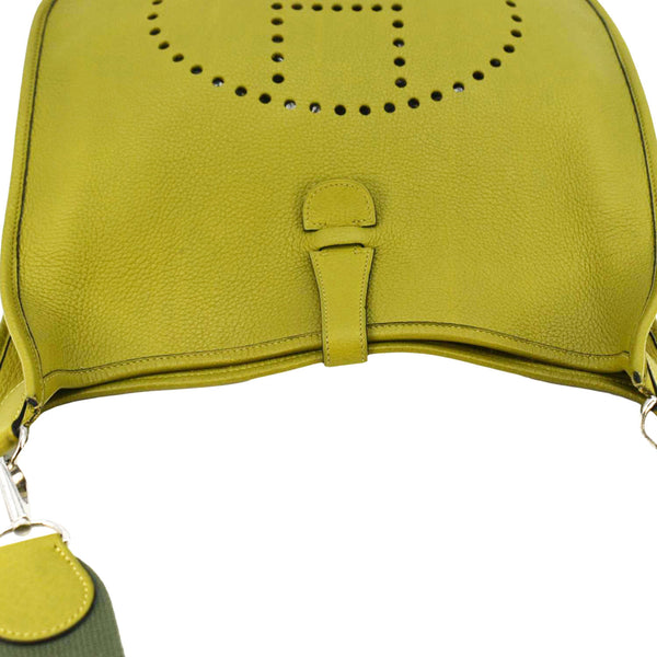 HERMES Evelyne Clemence PM Leather Crossbody Bag Green