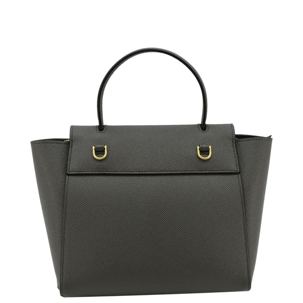 CELINE Nano Belt Grained Calfskin Leather Shoulder Bag Dark Grey