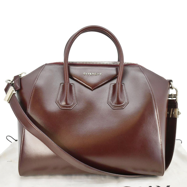 GIVENCHY Antigona Leather Shoulder Bag Bordeaux