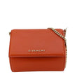 GIVENCHY Pandora Box Mini Leather Chain Shoulder Bag Orange