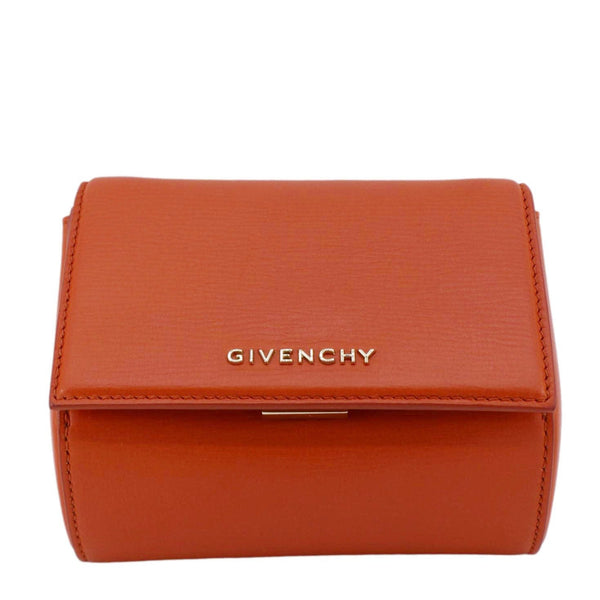 GIVENCHY Pandora Box Mini Leather Chain Shoulder Bag Orange