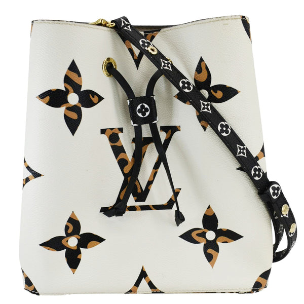 LOUIS VUITTON Neonoe Giant Jungle Canvas Shoulder Bucket Bag White