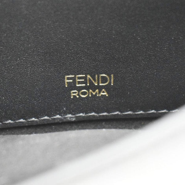 FENDI Flat Baguette Mini Leather Shoulder Bag Black