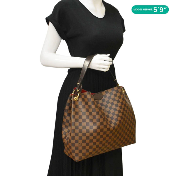 LOUIS VUITTON Graceful MM Damier Ebene Shoulder Bag Brown