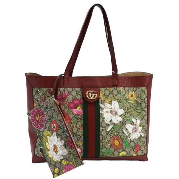 GUCCI Ophidia Medium Floral GG Supreme Tote Shoulder Bag Beige 547947