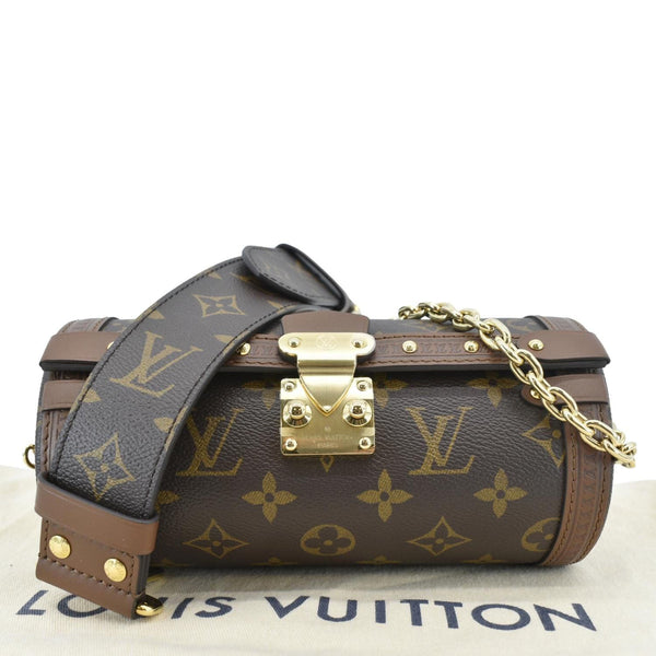 LOUIS VUITTON Papillon Trunk Monogram Canvas Satchel Bag Brown