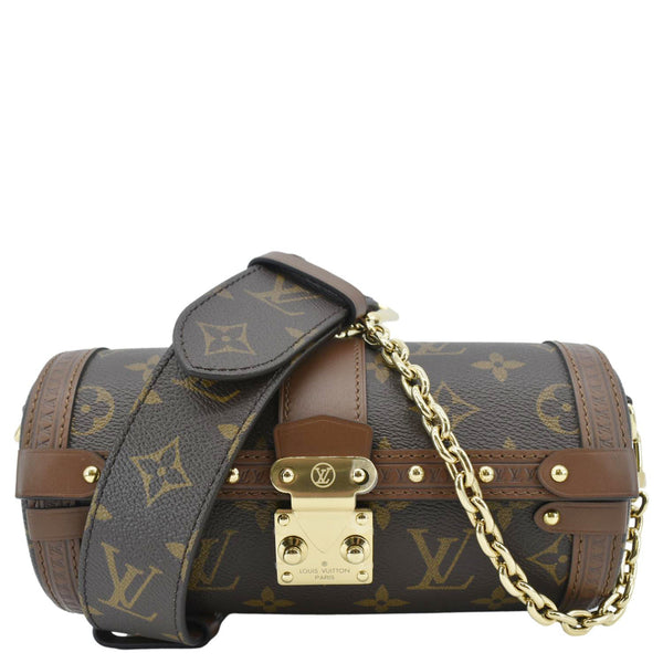 LOUIS VUITTON Papillon Trunk Monogram Canvas Satchel Bag Brown