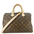 LOUIS VUITTON Speedy 30 Bandouliere Monogram Canvas Crossbody Bag Brown