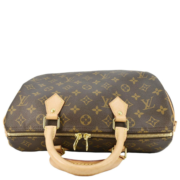 LOUIS VUITTON Speedy 30 Bandouliere Monogram Canvas Crossbody Bag Brown