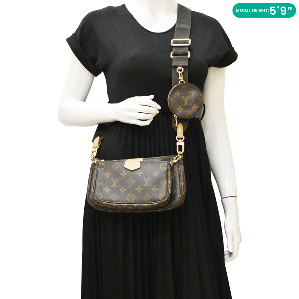 LOUIS VUITTON Multi Pochette Accessoires Monogram Canvas Crossbody Bag Olive