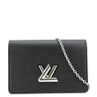 LOUIS VUITTON Twist Epi Leather Chain Black Shoulder Bag front look