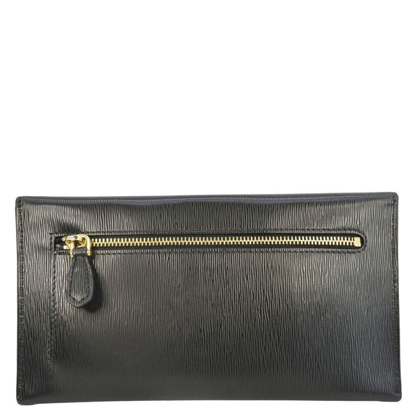 PRADA Vitello Move Envelope Leather Wallet Black