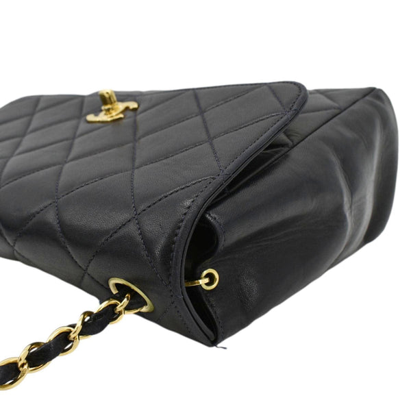 CHANEL Square CC Flap Vintage Quilted Leather Shoulder Bag Black