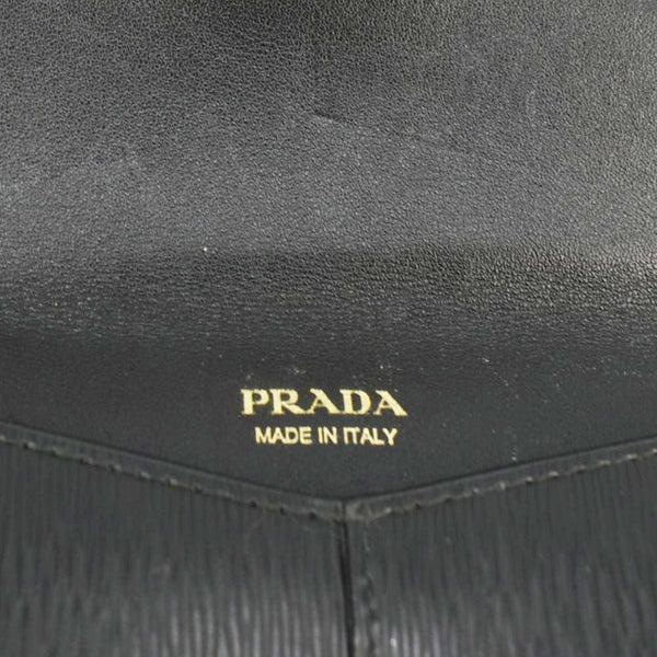 PRADA Vitello Move Envelope Leather Wallet Black