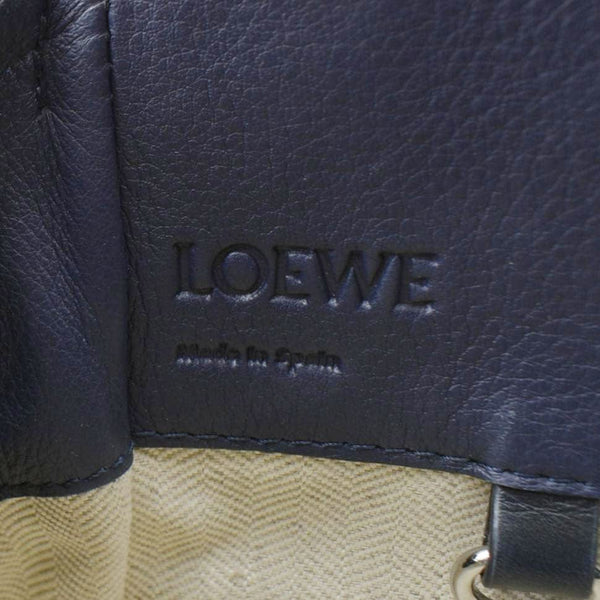 LOEWE Hammock Drawstring Leather Shoulder Bag Navy Blue