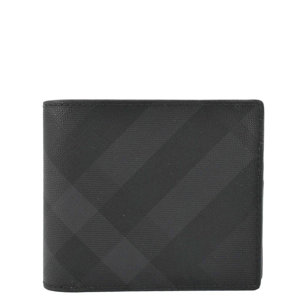 BURBERRY London Check-Print Canvas Bi-Fold Wallet Black