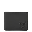 LOUIS VUITTON Multiple Aerogram Grained Calf Leather Wallet Black