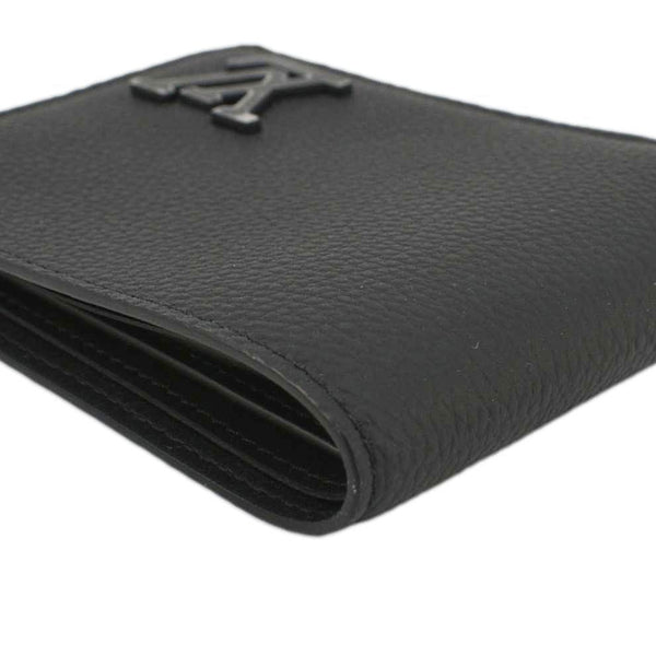 LOUIS VUITTON Multiple Aerogram Grained Calf Leather Wallet Black