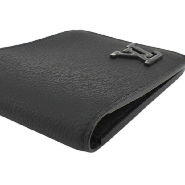 LOUIS VUITTON Multiple Aerogram Grained Calf Leather Wallet Black