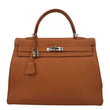 HERMES Kelly 35 Togo Leather Satchel Shoulder Bag Orange