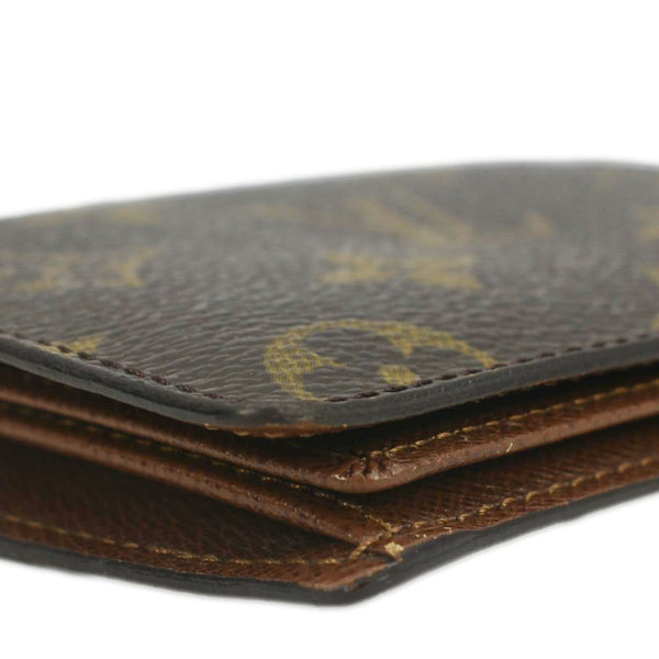 LOUIS VUITTON Monogram Canvas Bi-Fold Card Case Brown