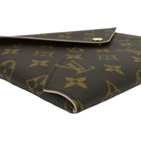 LOUIS VUITTON Kirigami Pochette Large Monogram Canvas Clutch Rose Ballerine