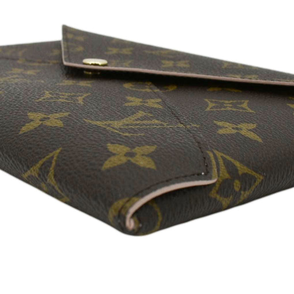 LOUIS VUITTON Kirigami Pochette Large Monogram Canvas Clutch Rose Ballerine