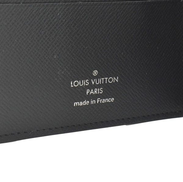 LOUIS VUITTON Taiga Leather Bifold Wallet Black