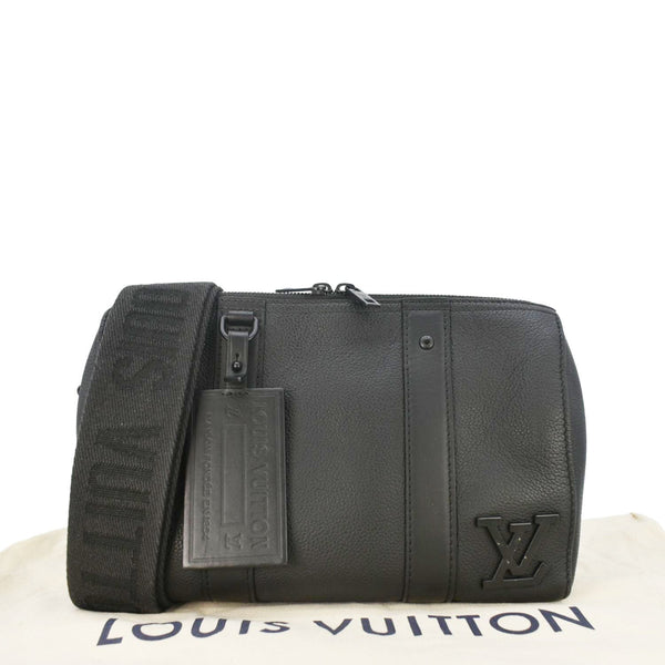 LOUIS VUITTON City Keepall Aerogram Leather Travel Bag Black